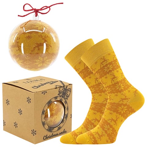 Vánoční ponožky Lonka ELFI zlatá 42-45 (28-30)