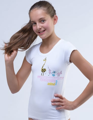 Dětské dívčí tričko GINA 28003P bílá 122/128
