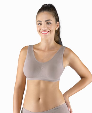 Dámská podprsenka se širokými ramínky GINA 07016P šedohnědá M/L Dámská podprsenka se širokými ramínky GINA 07016P šedohnědá M/L