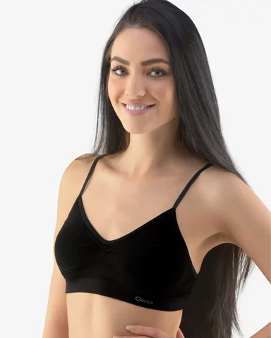 Dámský top s úzkými ramínky GINA 07001P černá S/M