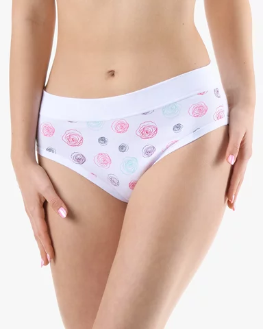 Dámské klasické kalhotky GINA 10292P bílá bordo XL/XXL