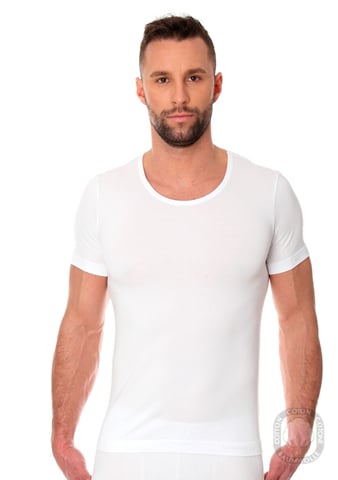 Pánské tričko Cotton SS00990 BRUBECK bílá M