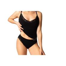 Košilka dámská bambusová BAMBOO SEAMLESS 012 s krajkou BLACK (černá)