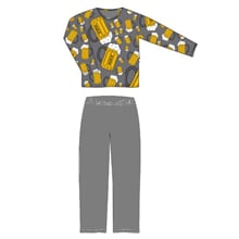 Pánské pyžamo LOOPING pivo velké tm.šedá