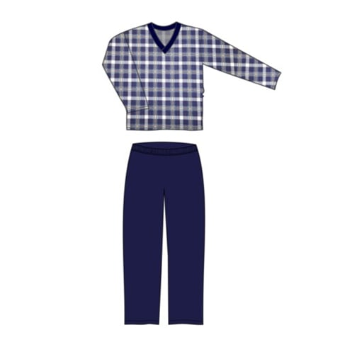 Pyžamo KÁJA s dlouhým rukávem vzor KOSTKA 05